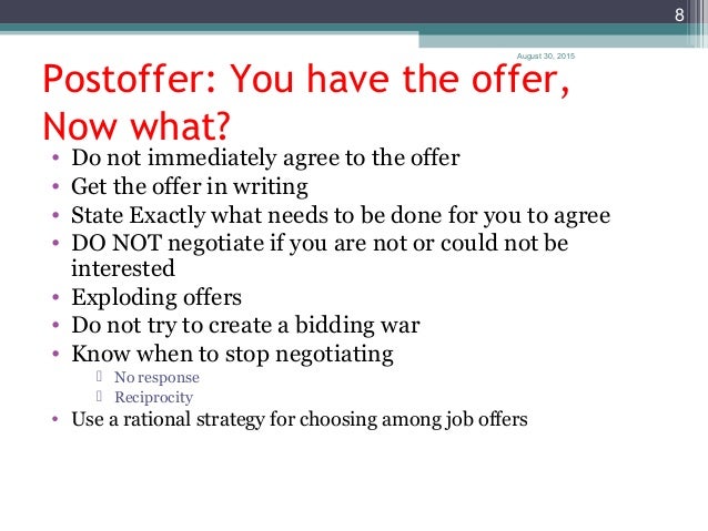 negotiating offer