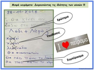 ©VotesForSchools2018
Μικρά πειράματα: Διερευνώντας τις ιδιότητες των υλικών !!!
 