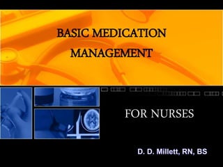 BASIC MEDICATION
MANAGEMENT
FOR NURSES
 