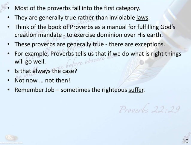 Session 13 Old Testament Overview - Proverbs | PPT