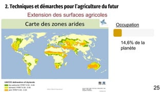 Occupation
14,6% de la
planète
2. Techniques et démarches pour l’agriculture du futur
Extension des surfaces agricoles
25
 