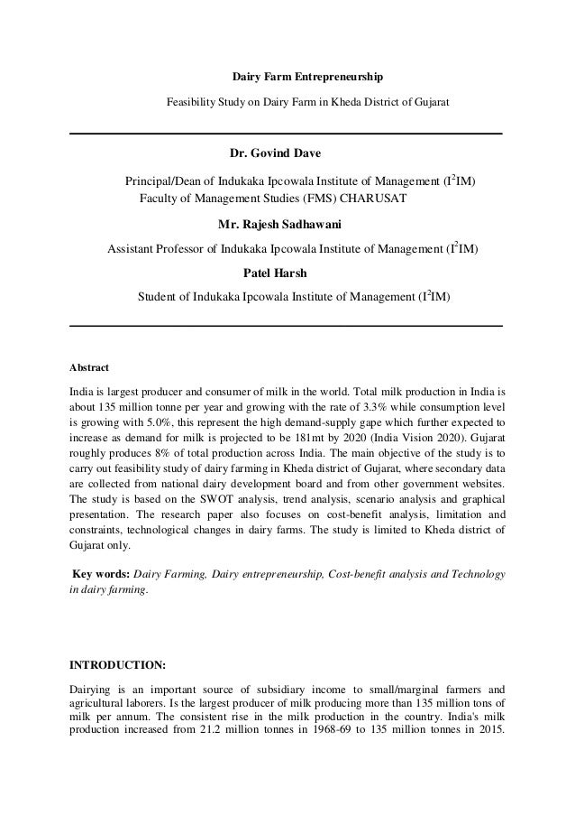 feasibility study on milkshakes feasibility study on milkshakes