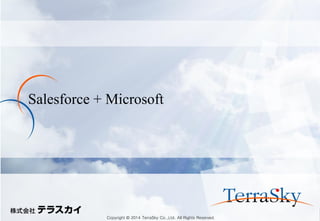 Copyright © 2014 TerraSky Co.,Ltd. All Rights Reserved. 
Salesforce + Microsoft  