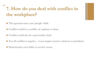 13 Common Job Interview Questions | PPTX