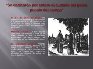 San Vicente de Paúl: nacimiento de la Congregación de la Misión | PPT
