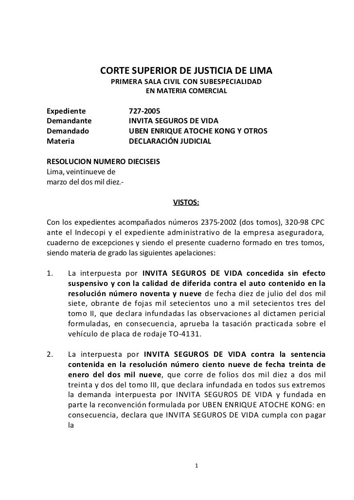13 sentencia de la primera sala comercial