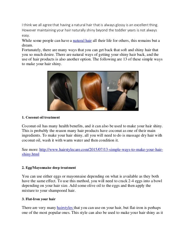 13 Simple Ways To Make Your Hair Shiny