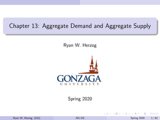 Chapter 13: Aggregate Demand and Aggregate Supply
Ryan W. Herzog
Spring 2020
Ryan W. Herzog (GU) AD/AS Spring 2020 1 / 62
 