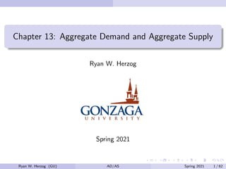 Chapter 13: Aggregate Demand and Aggregate Supply
Ryan W. Herzog
Spring 2021
Ryan W. Herzog (GU) AD/AS Spring 2021 1 / 62
 
