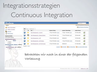 Integrationsstrategien
   Continuous Integration




       betrachten wir noch in einer der folgenden
       Vorlesung
 