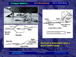 Sluicing is dependent upon a
good water supply.

 