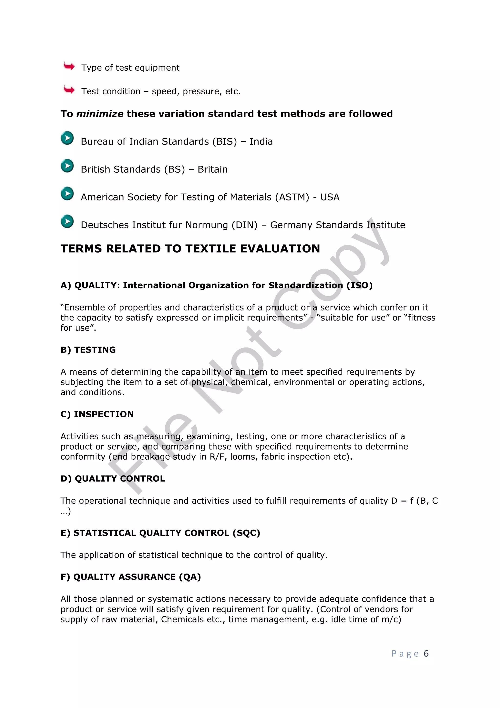 textile testing in fabric rizwan | PDF