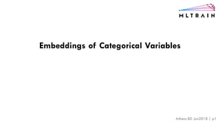 Athens BD Jun2018 | p1
Embeddings of Categorical Variables
 