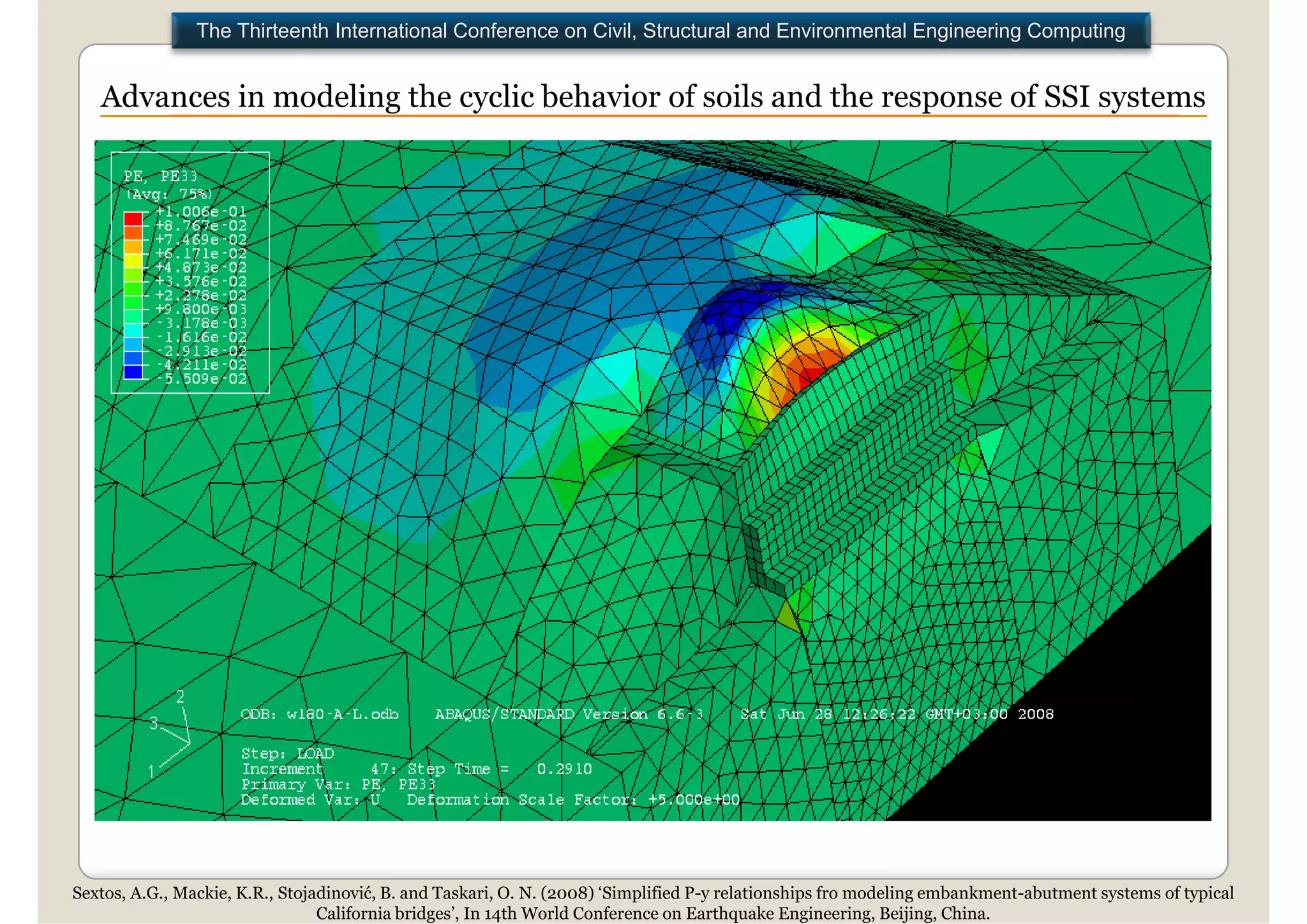 The Thirteenth International Conference on Civil, Structural and Environmental Engineering Computing


   Advances in modeling the cyclic behavior of soils and the response of SSI systems




Sextos, A.G., Mackie, K.R., Stojadinović, B. and Taskari, O. N. (2008) ‘Simplified P-y relationships fro modeling embankment-abutment systems of typical
                                 California bridges’, In 14th World Conference on Earthquake Engineering, Beijing, China.
 