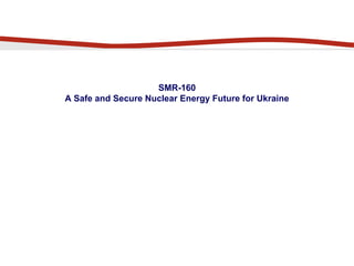 SMR-160
A Safe and Secure Nuclear Energy Future for Ukraine
 