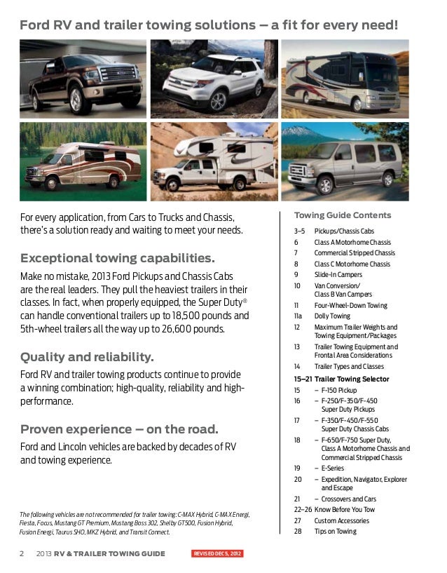 2013 ford towing guide louisville ford dealer class c motorhome towing capacity chart