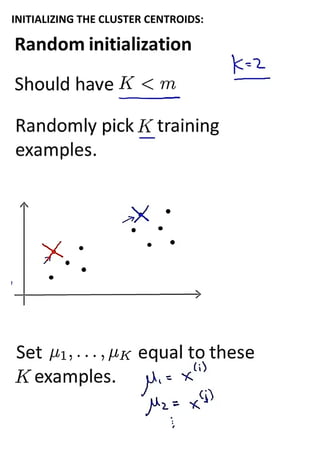 INITIALIZING THE CLUSTER CENTROIDS:
 