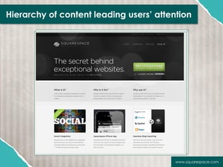 Hierarchy of content leading users’ attention




                                         www.squarespace.com
 