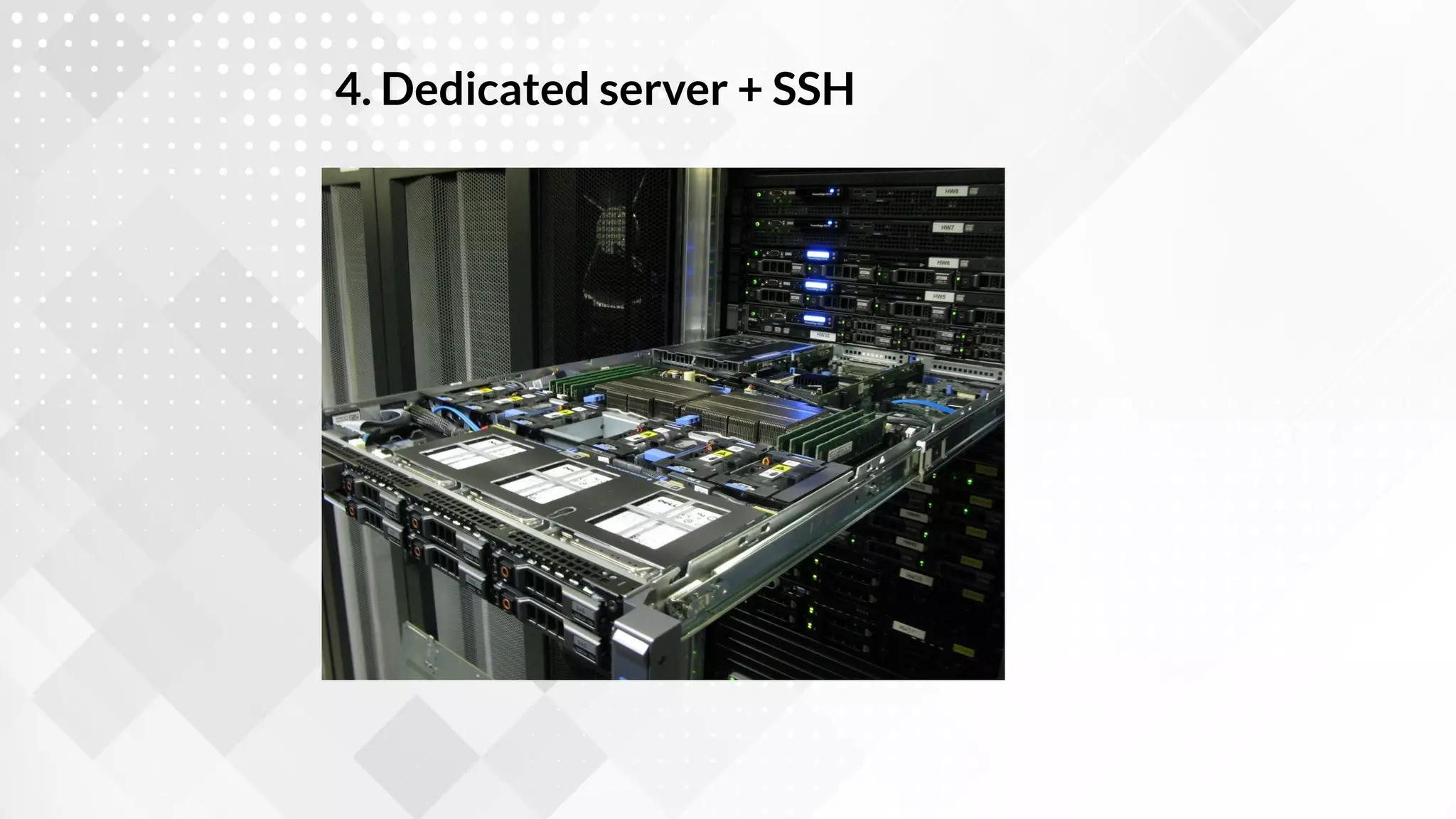4. Dedicated server + SSH
 