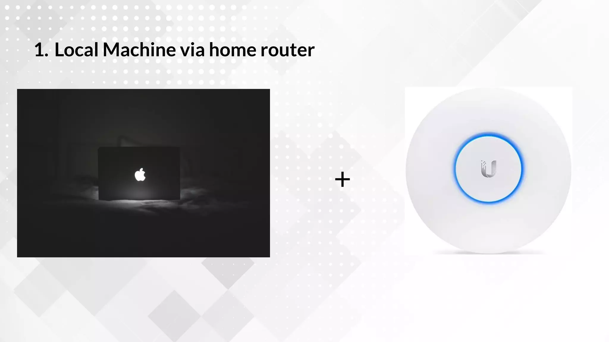1. Local Machine via home router
+
 