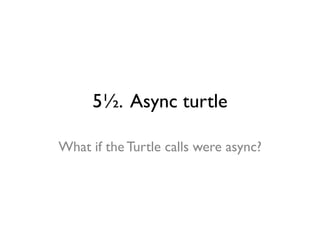 5½. Async turtle
What if the Turtle calls were async?
 