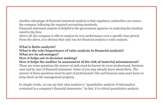 What's the Impact of Ratios in Financial Analysis? | PDF