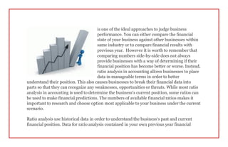 What's the Impact of Ratios in Financial Analysis? | PDF