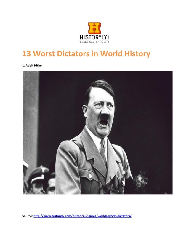 13 worst dictators in world history PDF
