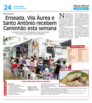 24

Diário Oficial
GUARUJÁ

terça-feira

14 de janeiro de 2014

feira do peixe

Enseada, Vila Áurea e
Santo Antônio recebem
Caminhão esta semana
O projeto funcionará normalmente nesta quarta-feira,
15, feriado municipal do Dia do Padroeiro

N

esta semana, o
Caminhão Feira
do Peixe estaciona nos bairros da
Enseada, Santo Antônio
e Vila Áurea. Os munícipes usufruirão normalmente
do equipamento social na
quarta-feira, 15, feriado municipal do Dia do Padroeiro
de Guarujá.
Nesta terça-feira, 14, a
Enseada recebe o veículo
que atenderá os moradores
na Avenida Atlântica, 1.516,
em frente à Escola Municipal Sérgio Pereira. Já na
quarta-feira, 15, é a vez dos
moradores da Vila Áurea

serem atendidos pelo serviço na Alameda Dracena,
513, em frente ao Centro
de Atividades Educacionais
Comunitárias (Caec) Dante
Sinópoli. Na quinta-feira, 16,
o Caminhão estará junto à
Pastoral da Criança, na Rua
José Ferreira Canaes, 29, no
Santo Antônio.
O Caminhão Feira do
Peixe leva à população de
Guarujá pescado de qualidade a um preço acessível,
estimulando o consumo de
uma alimentação saudável.
Nesta semana, os preços dos
pescados variam de R$ 2,50
a R$ 11.

Confira os preços

Receita da Semana

Pescado	
Mistura	
Guaivira	
Galo	
Parú	
Gordinho	
Perna de Moça	
Pescada Goete	
Corvina	
Tainha	

Preço por quilo
R$ 2,50
R$ 2,50
R$ 3,00
R$ 3,00
R$ 4,00
R$ 4,00
R$ 6,00
R$ 7,50
R$ 11,00

Peixe assado com creme de espinafre
Ingredientes:
• 400 gramas de espinafre
• 1 colher (sopa) de margarina light
• 1 cebola bem picada
• 1 xícara de leite desnatado
• 2 colheres (sopa) de farinha de trigo
• 500 gramas de filé de peixe (pescada,
corvina ou outro de sua preferência)
• 1 colher (chá) de sal
• 100 gramas de mussarela

Modo de preparo:
Preparo: 25 minutos
Cozimento: 30 minutos
Pronto em: 55 minutos

Lave o espinafre e cozinhe em panela
tampada sem água. Assim que
murchar, retire, escorra, esprema e
pique o espinafre.
1. Em uma panela, aqueça a margarina, refogue a cebola e acrescente o espinafre. Dissolva a farinha
no leite e adicione, mexendo até formar um creme grosso.
2. Unte um refratário com margarina e coloque metade do creme de espinafre. Sobre ele, o peixe
temperado com sal e coberto com metade da mussarela.
3. Cubra com o restante do creme e distribua a outra metade da mussarela. Leve ao forno préaquecido por meia hora. Sirva a seguir.

 
