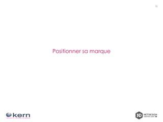 Positionner sa marque
13
 