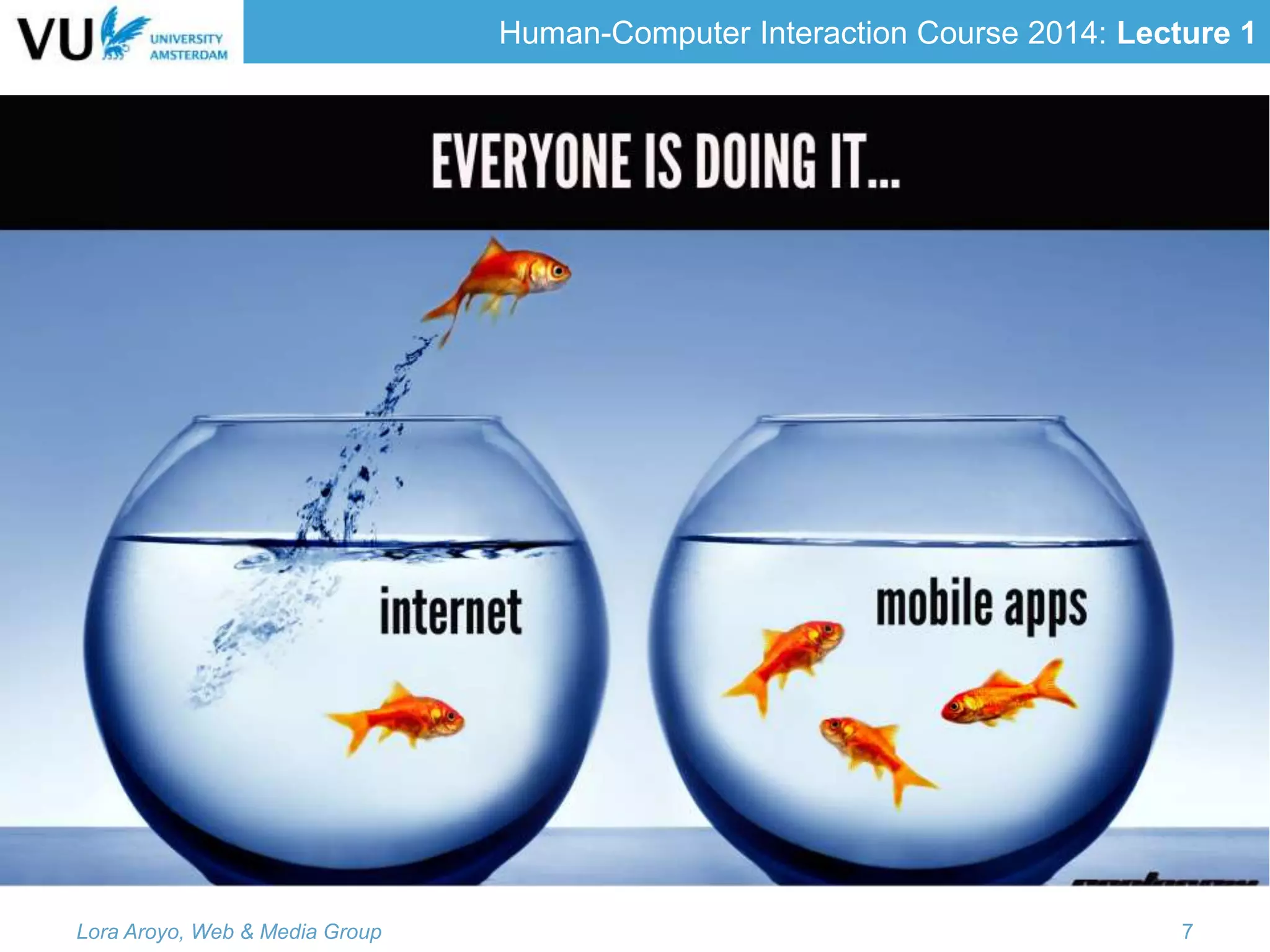 Human-Computer Interaction Course 2014: Lecture 1
Lora Aroyo, Web & Media Group 7
 