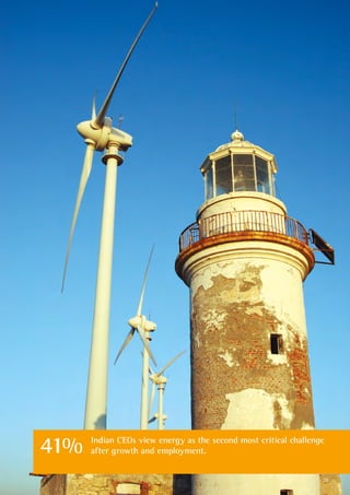 Indian CEOs view energy as the second most critical challenge
after growth and employment.41%
28
 