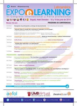 Programa final del Congreso Internacional EXPOELEARNING Bogotá 2014
