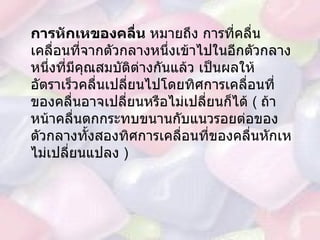 การหักเหของคลื่น  หมายถึง การที่คลื่นเคลื่อนที่จากตัวกลางหนึ่งเข้าไปในอีกตัวกลางหนึ่งที่มีคุณสมบัติต่างกันแล้ว เป็นผลให้อัตราเร็วคลื่นเปลี่ยนไปโดยทิศการเคลื่อนที่ของคลื่นอาจเปลี่ยนหรือไม่เปลี่ยนก็ได้  (  ถ้าหน้าคลื่นตกกระทบขนานกับแนวรอยต่อของตัวกลางทั้งสองทิศการเคลื่อนที่ของคลื่นหักเหไม่เปลี่ยนแปลง  ) 