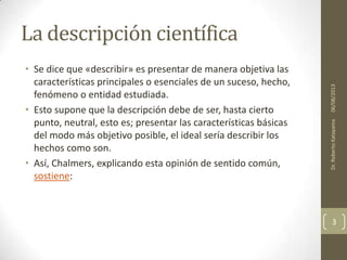 Descripción de las funciones en