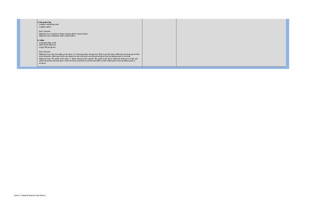Option trading workbook