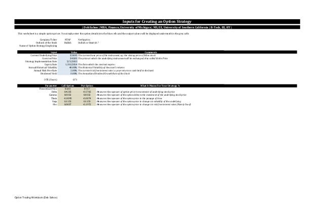 Option trading workbook