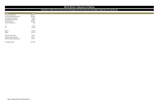 Option trading workbook