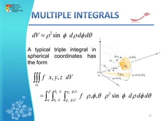 14.6 triple integrals in cylindrical and spherical coordinates | PPTX