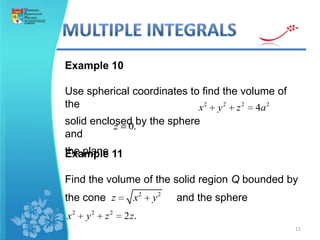 14.6 triple integrals in cylindrical and spherical coordinates | PPTX