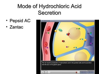 Mode of Hydrochloric Acid
Secretion
• Pepsid AC
• Zantac

 