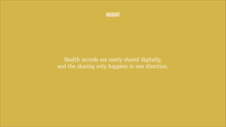 INSIGHT

Health records are rarely shared digitally,
and the sharing only happens in one direction.

 