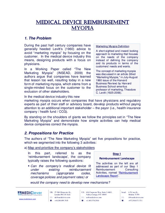 Medical Device Reimbursement Myopia