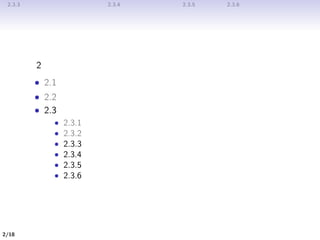 2.3.3 ガウス変数に対するベイズの定理 2.3.4 ガウス分布の最尤推定 2.3.5 逐次推定 2.3.6 ガウス分布に対するベイズ推論
今回の内容
第 2 章 確率分布
• 2.1 二値変数
• 2.2 多値変数
• 2.3 ガウス分布
• 2.3.1 条件付きガウス分布
• 2.3.2 周辺ガウス分布
• 2.3.3 ガウス変数に対するベイズの定理
• 2.3.4 ガウス分布の最尤推定
• 2.3.5 逐次推定
• 2.3.6 ガウス分布に対するベイズ推論
2/19
 