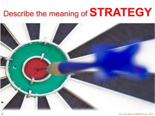 Describe the meaning of STRATEGY 
AUC_MC_Wh 2 at is STRATEGY?_Oct., 2014 
 