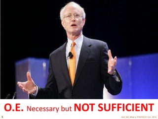 O.E. Necessary but NOT SUFFICIENT 
AUC_MC_Wh 5 at is STRATEGY?_Oct., 2014 
 