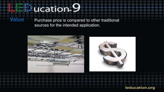 Purchase price is compared to other traditional
sources for the intended application.
 
