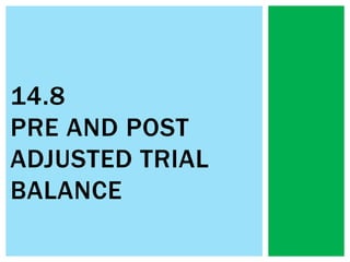 14.8
PRE AND POST
ADJUSTED TRIAL
BALANCE
 