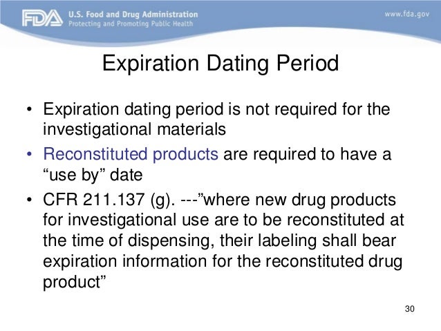 Fda expiration dating