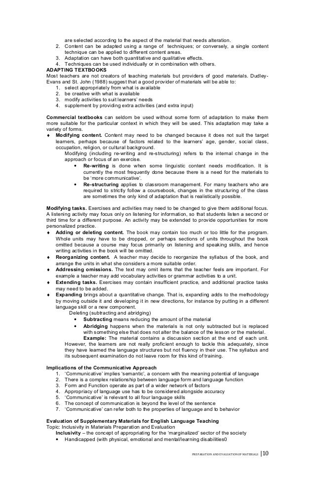 Preparation and Evaluation of Instructional Materials (14 of 16)